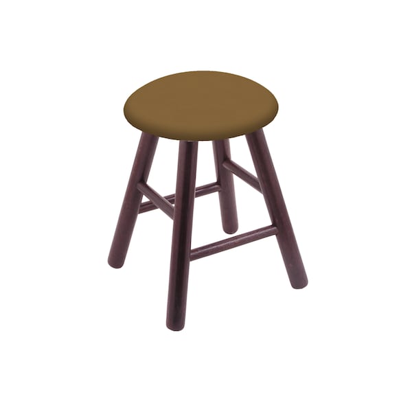 Oak Vanity Stool, Dark Cherry Finish, Graph Seat
